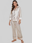 Contrast Piping Button-Up Top and Pants Pajama Set nicholesgifts