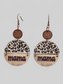 Wooden Leopard Round Shape Earrings nicholesgifts