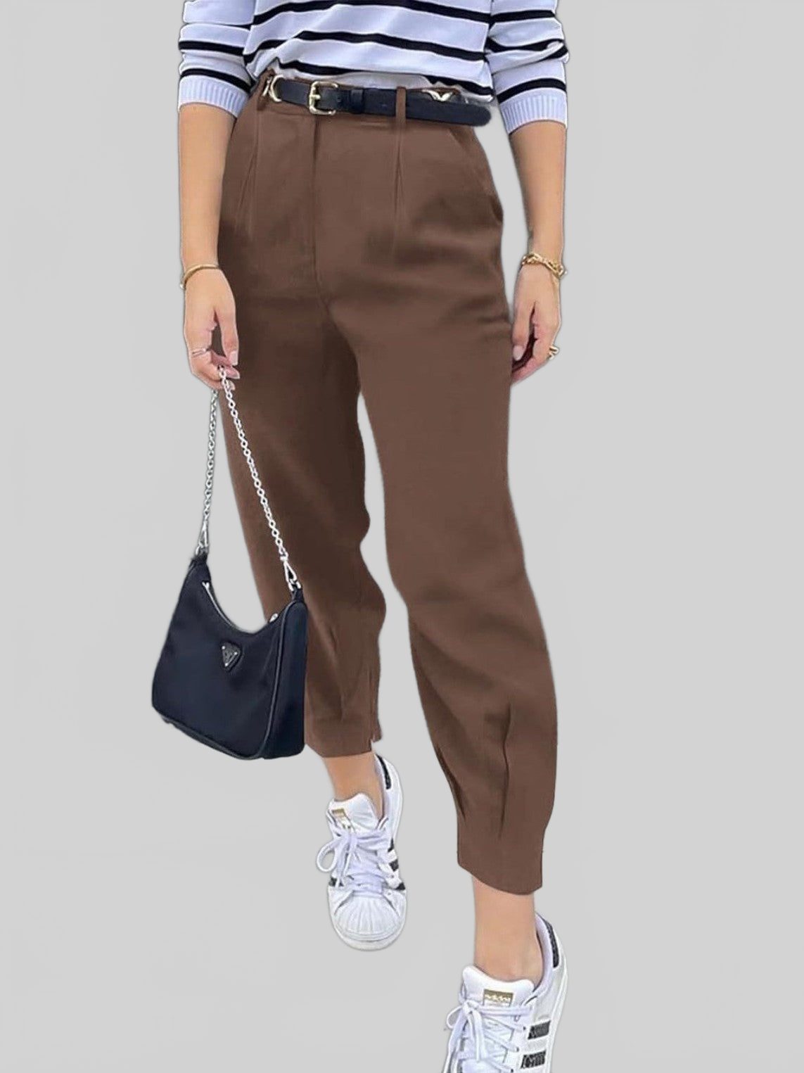 Women High Waist Cropped Pants nicholesgifts