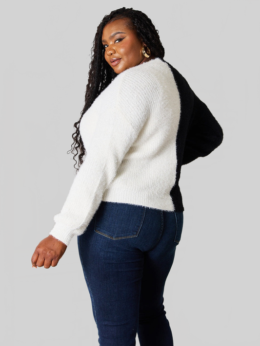 Angel Wings Woven Right Contrast Button-Front V-Neck Cardigan nicholesgifts