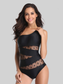 Women One Shoulder Polka Dot One-Piece Swimwear nicholesgifts