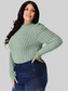 Basic Full Size Ribbed Mock Neck Puff Sleeve T-Shirt nicholesgifts
