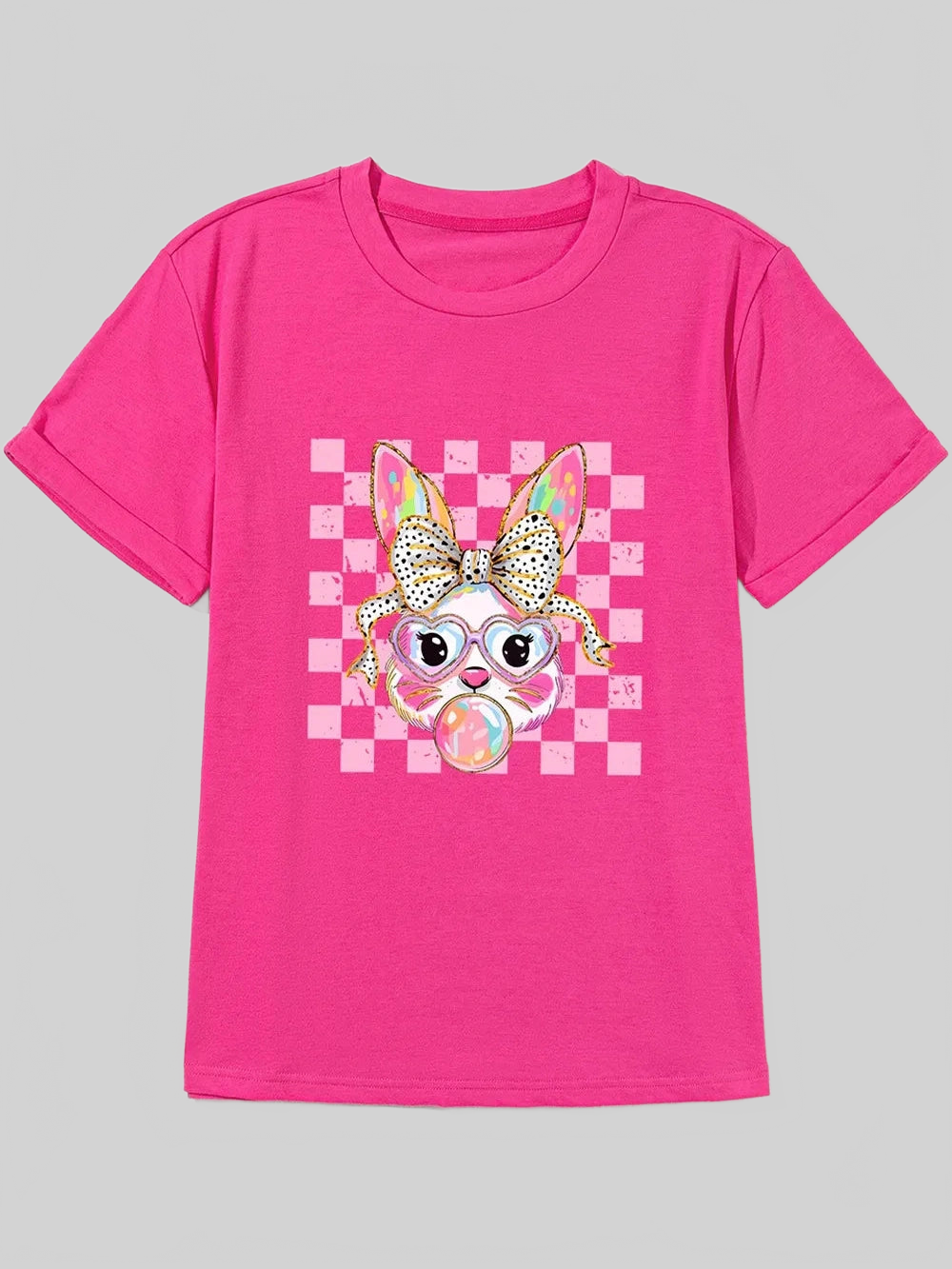Rabbit Graphic Round Neck Short Sleeve T-Shirt Trendsi