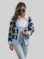 Women Houndstooth Button Down Cardigan nicholesgifts