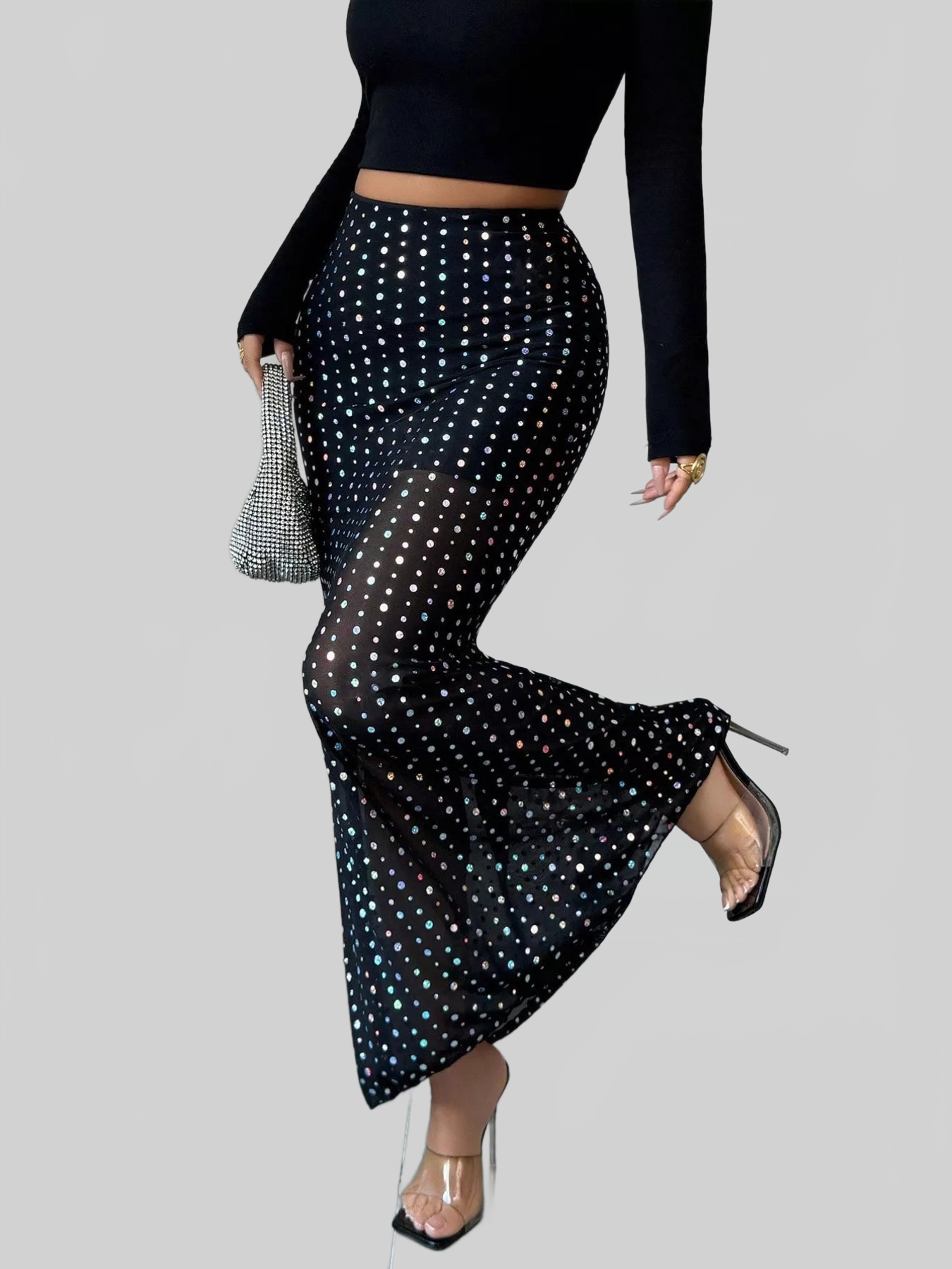 Women Polka Dot Maxi Skirt nicholesgifts
