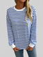 Women Ivy Lane Striped Round Neck Long Sleeve Sweatshirt nicholesgifts