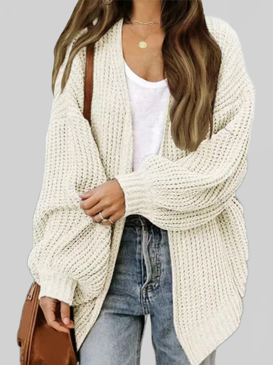 Drop Shoulder Balloon Sleeve Cardigan NicholesGifts