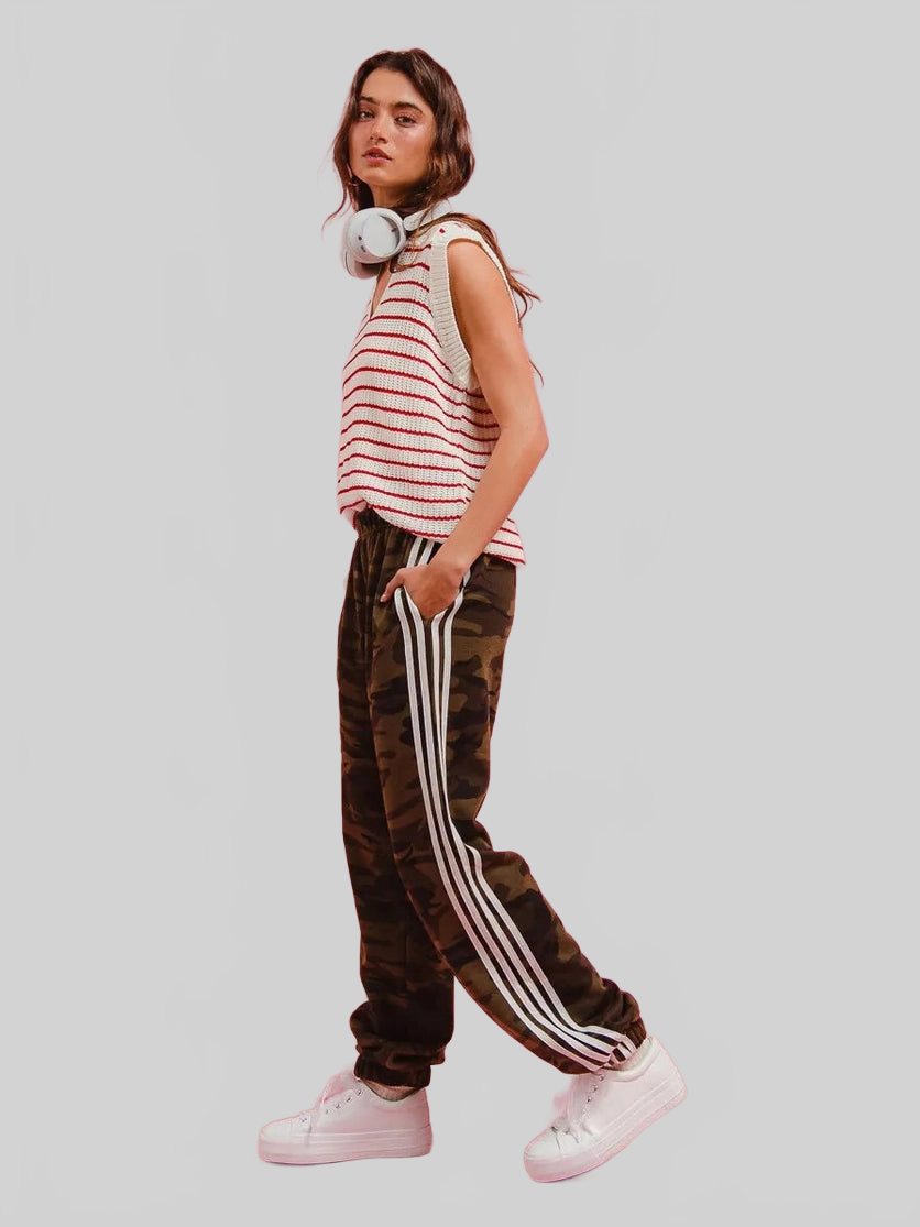 Women BiBi Side Lines Camouflage Track Pants nicholesgifts
