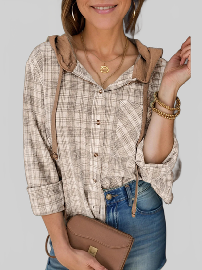 Drawstring Button Up Hooded Jacket nicholesgifts