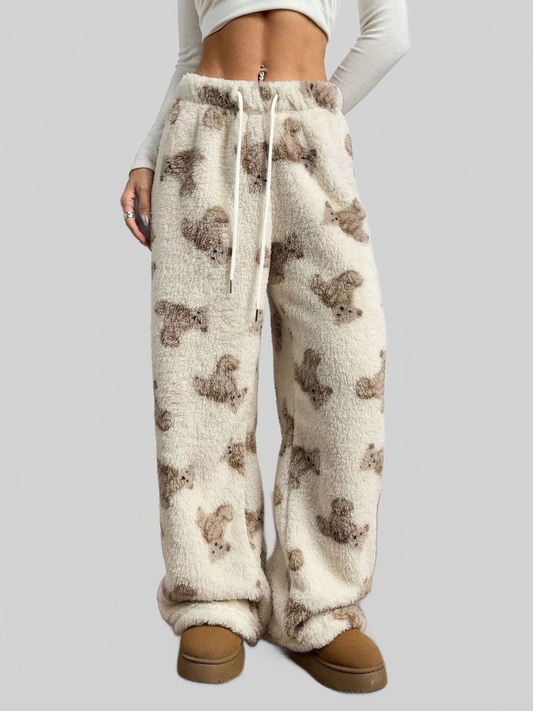 Teddy Bear Print Fluffy Pants NicholesGifts