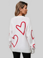 Women Angel Wings Heart Dropped Shoulder Long Sleeve Sweater NicholesGifts