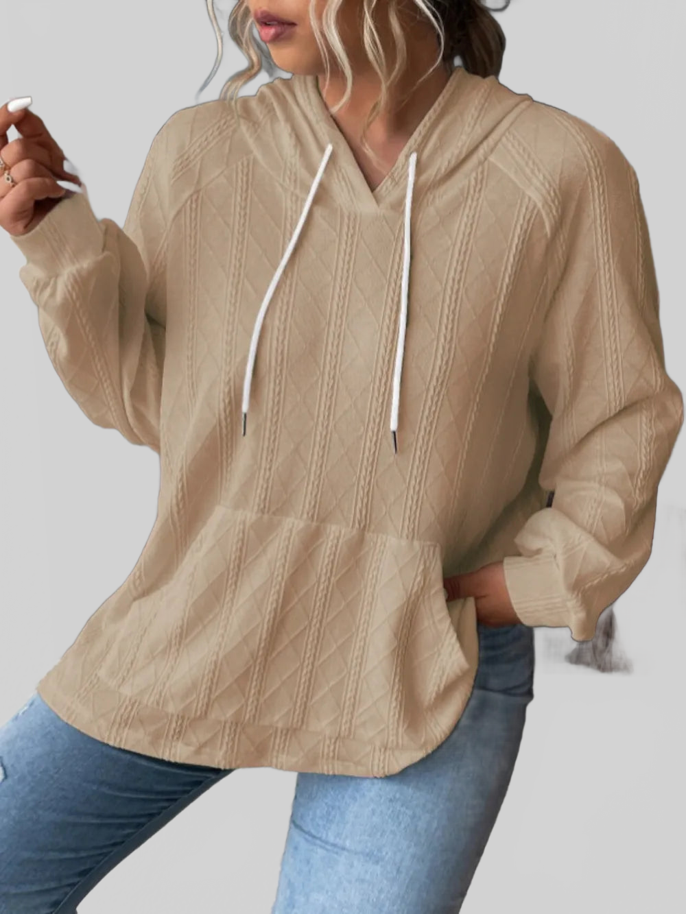 Full Size Drawstring Long Sleeve Hoodie NicholesGifts