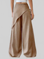 Women Wrap-Front Wide-Leg Pants nicholesgifts