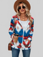 Geometric Zip Up Long Sleeve Hooded Jacket nicholesgifts