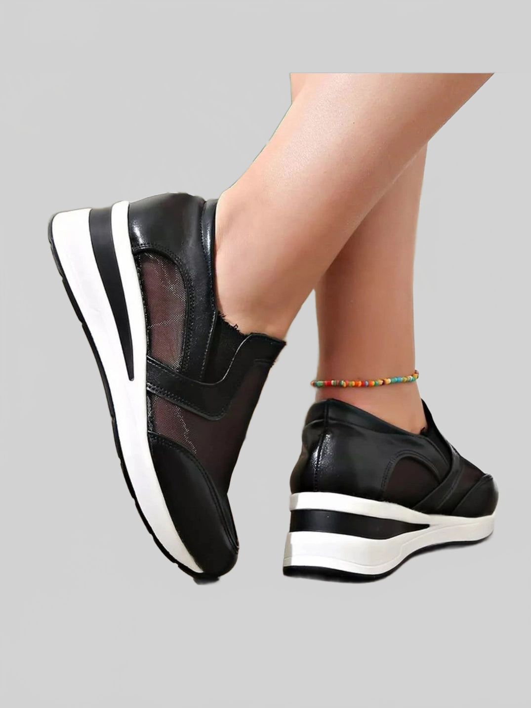 Round Toe Wedge Sneakers NicholesGifts