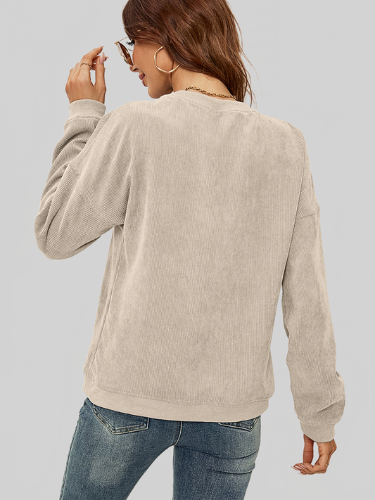 Women American Graphic Dropped Shoulder Sweatshirt nicholesgifts