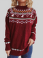 Women Cable-Knit Mock Neck Long Sleeve Sweater nicholesgifts