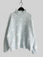 Women Heart Heathered Turtleneck Drop Shoulder Pullover Sweater nicholesgifts