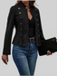 Decorative Button Open Front Long Sleeve Jacket nicholesgifts