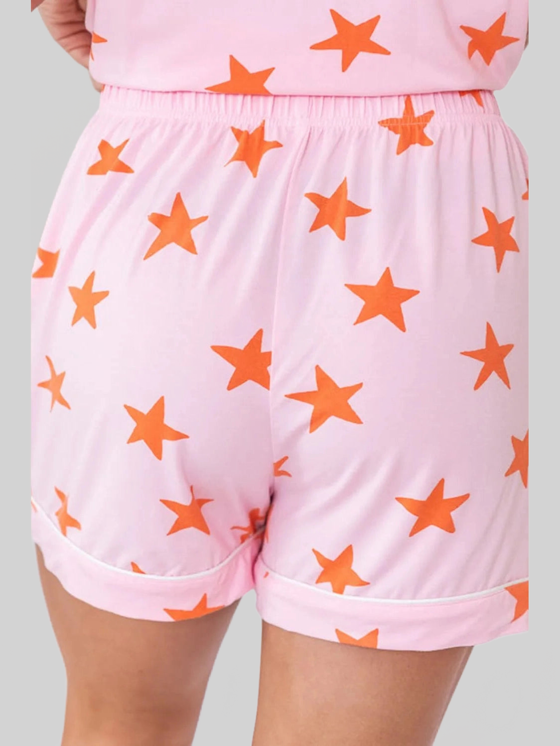 Star Print Short Sleeve Shirt and Shorts Set nicholesgifts