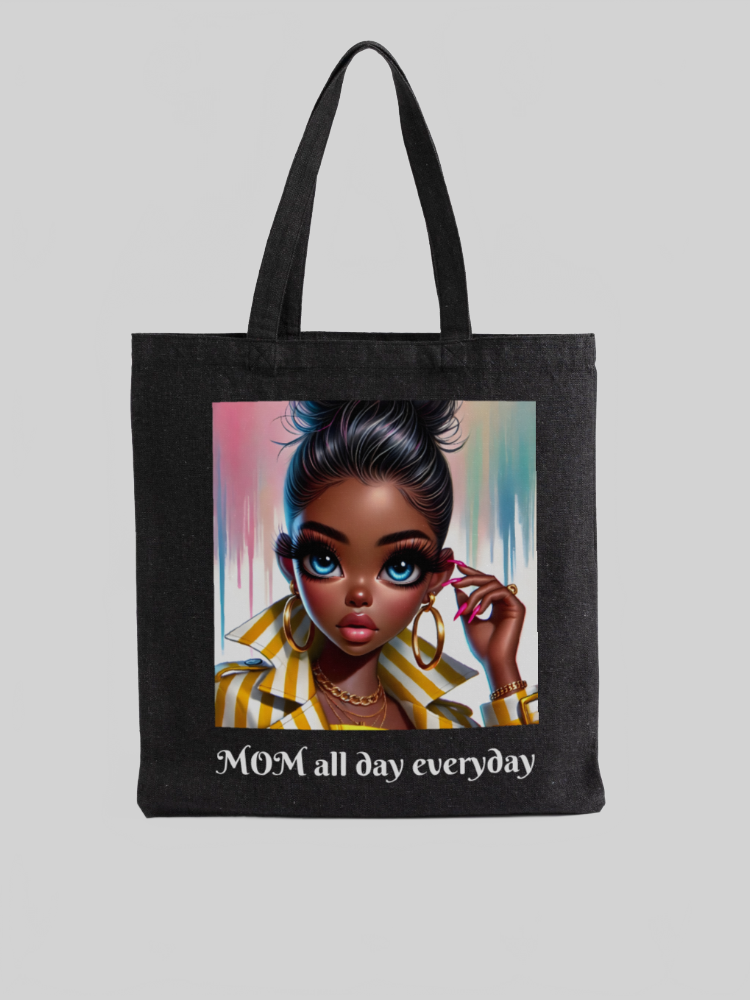 African American Women Mom All Day Everyday Mother's Day Tote Bag nicholesgifts
