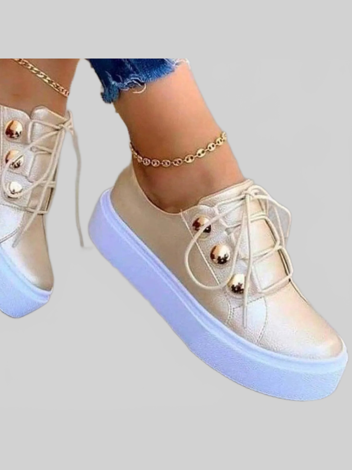 Women Round Toe Platform Sneakers nicholesgifts