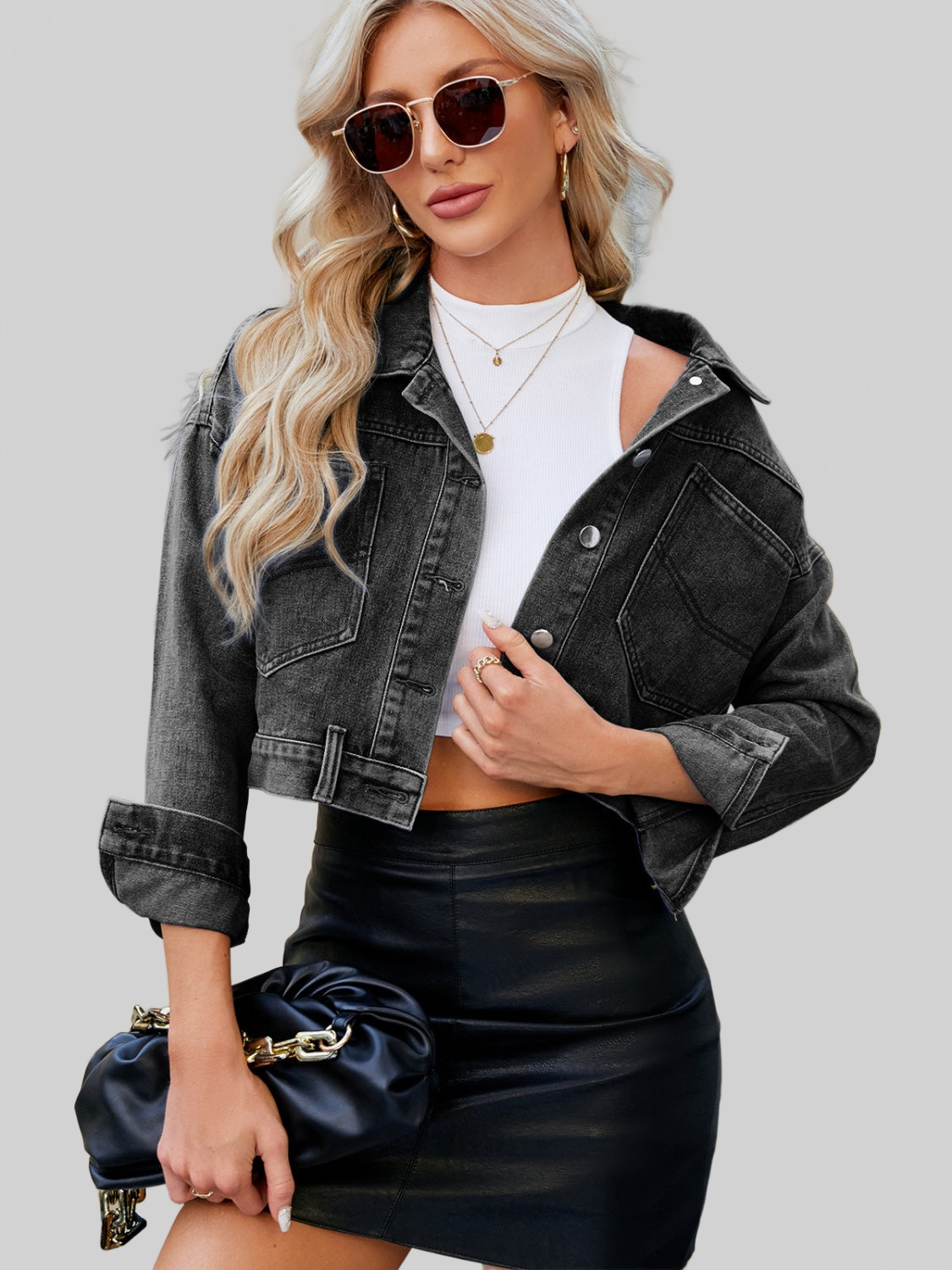 Pocketed Button Up Dropped Shoulder Denim Jacket NicholesGifts
