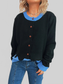 Button-Front Contrast Trim Cardigan nicholesgifts