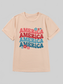Women America Round Neck Short Sleeve T-Shirt nicholesgifts