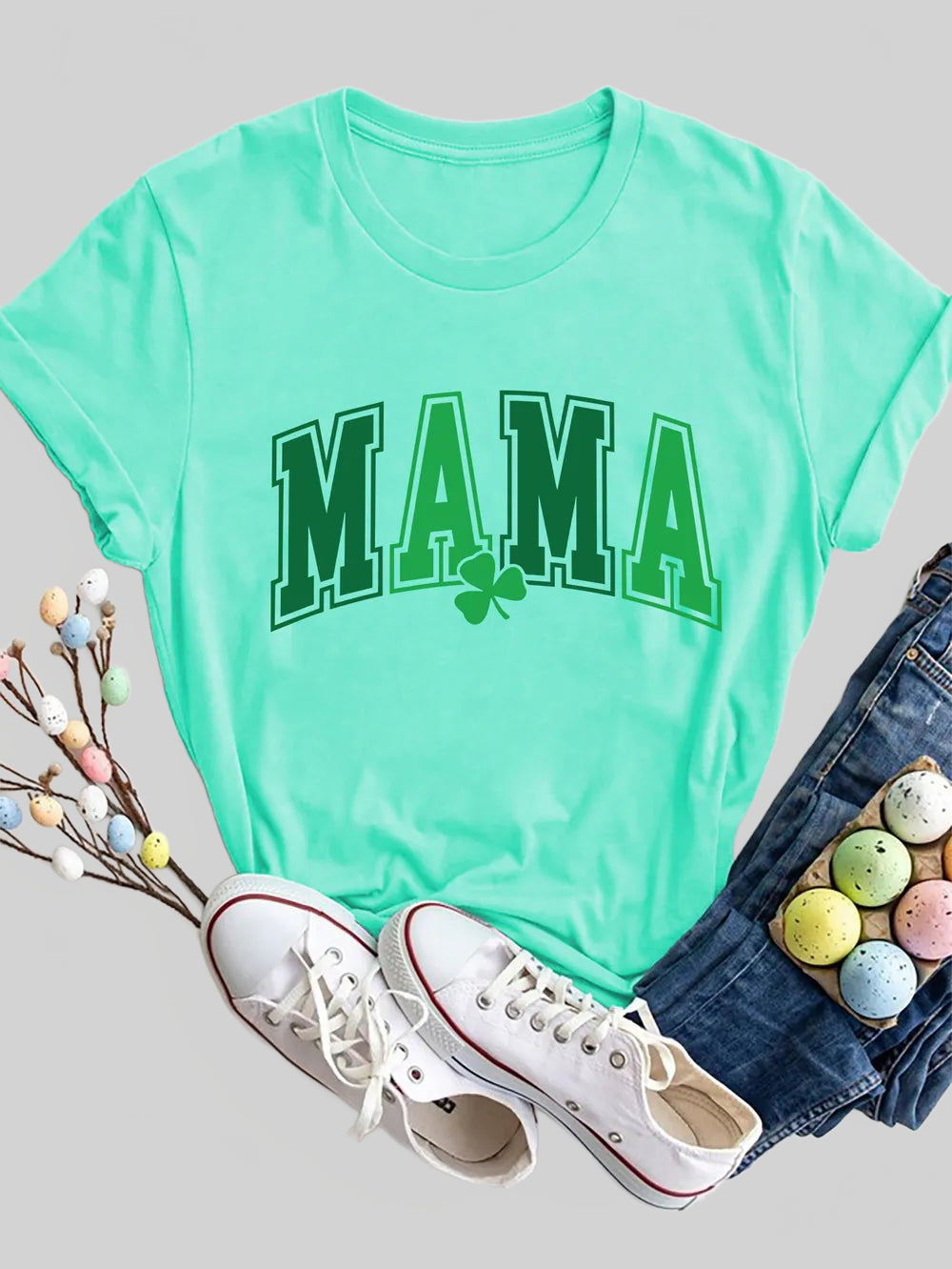 MAMA Round Neck Short Sleeve T-Shirt nicholesgifts