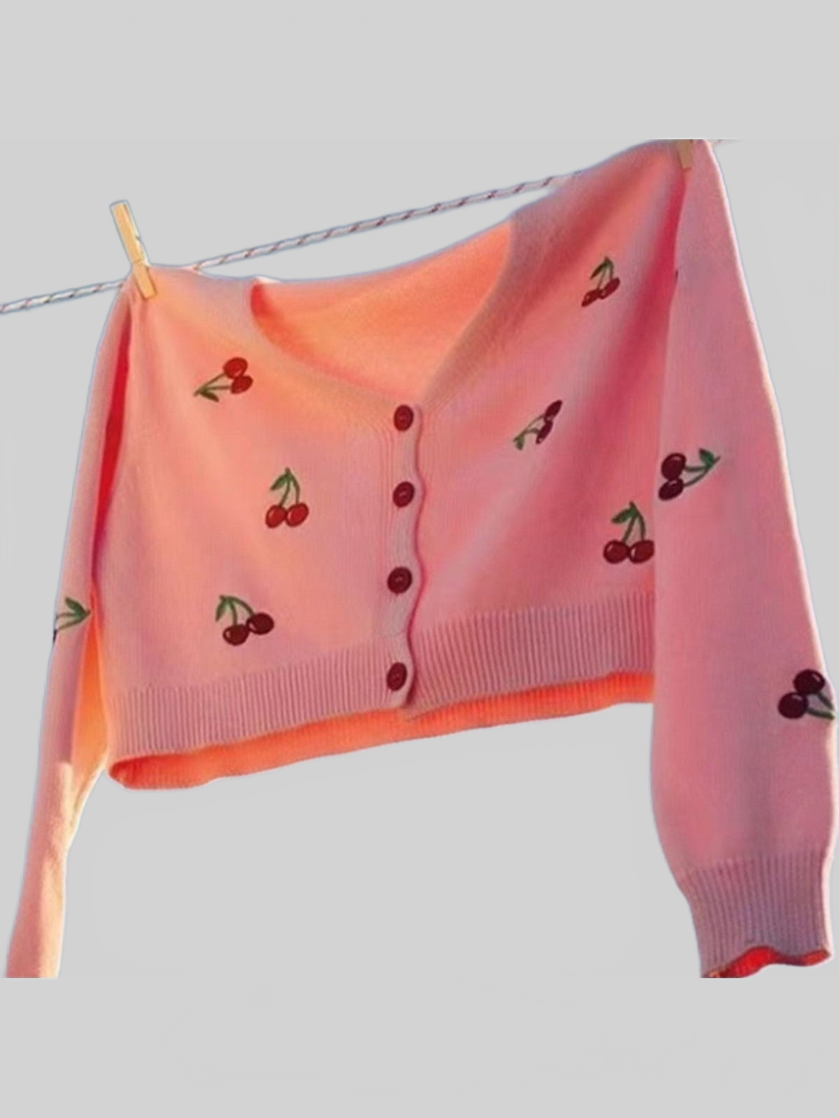 Women Cherry Button Down Cardigan NicholesGifts