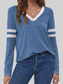 Heathered V-Neck Long Sleeve T-Shirt NicholesGifts