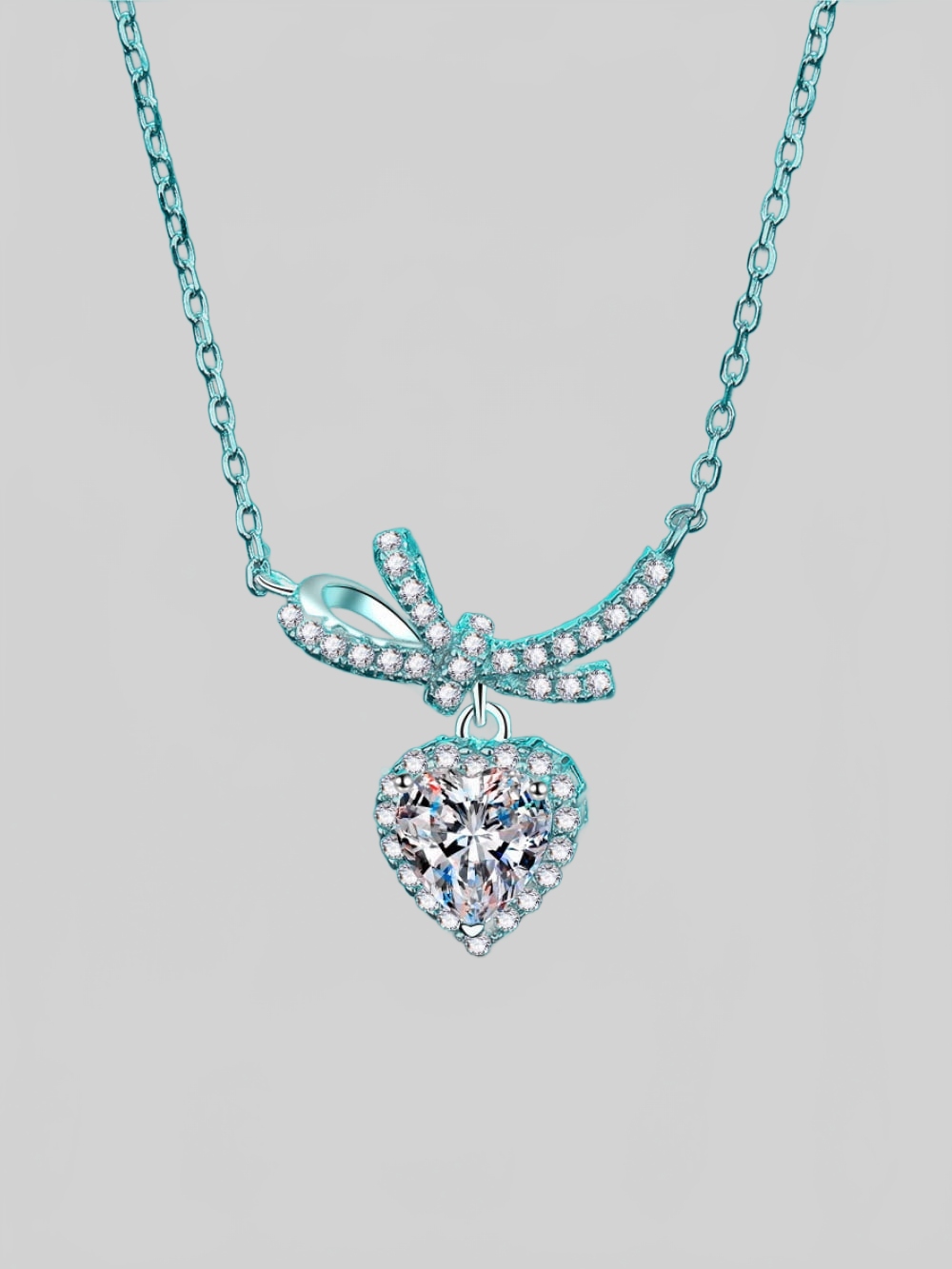 1 Carat Moissanite Heart Pendant Necklace nicholesgifts