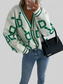 Women Geometric Dropped Shoulder Button Down Cardigan nicholesgifts