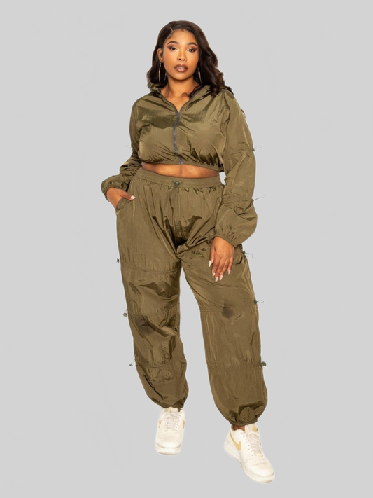 Women Active Zip Up Set With Cord Lock Detail nicholesgifts