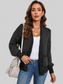 Women Waffle-knit Pocketed Open Front Cardigan nicholesgifts
