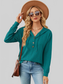 Drawstring Half Button Long Sleeve Hoodie nicholesgifts