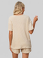 Notched Short Sleeve and Shorts Lounge Set nicholesgifts