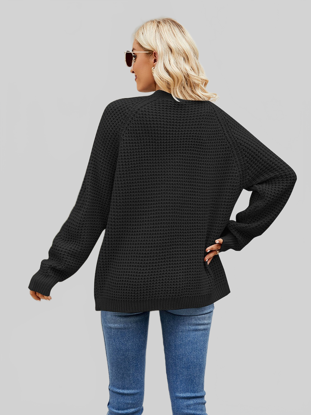 Women Open Front Long Sleeve Cardigan with Pockets nicholesgifts