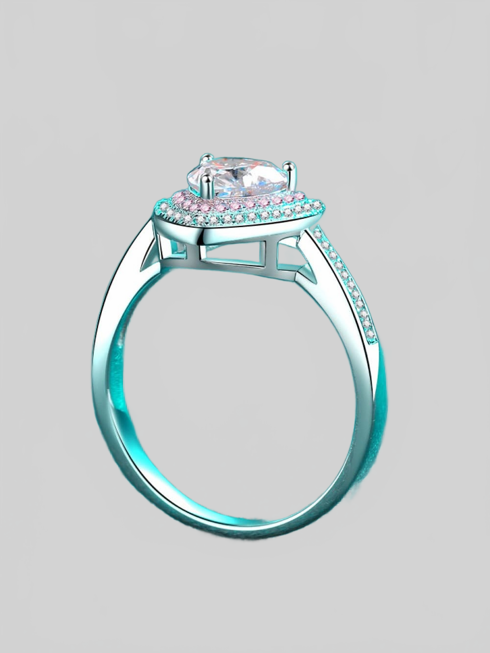 1 Carat Moissanite Heart 925 Sterling Silver Ring nicholesgifts