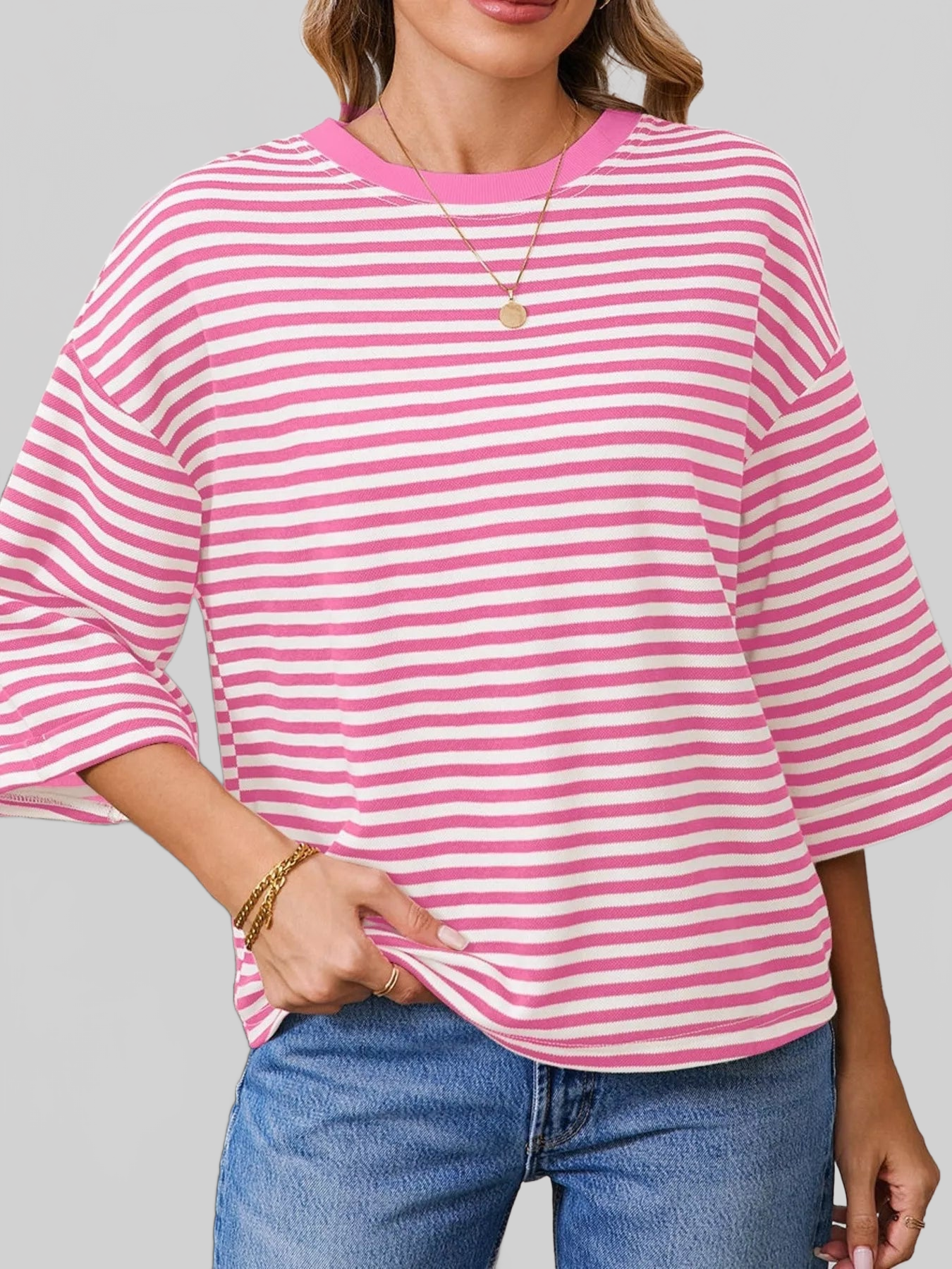 Striped Back Bow Tie T-Shirt nicholesgifts