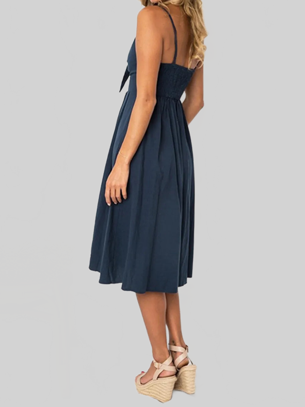 Cutout Smocked Sweetheart Neck Cami Dress nicholesgifts