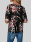 Floral Round Neck Half Sleeve Blouse nicholesgifts