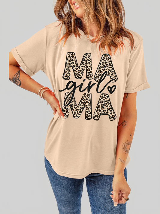 MAMA GIRL Round Neck Short Sleeve T-Shirt nicholesgifts