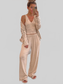 V-Neck Tank, Open Front Cardigan and Pants Lounge Set nicholesgifts