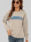 Women American Graphic Dropped Shoulder Sweatshirt nicholesgifts