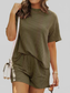 Full Size Ribbed Short Sleeve Top and Shorts Two-Piece Set Plus Size nicholesgifts