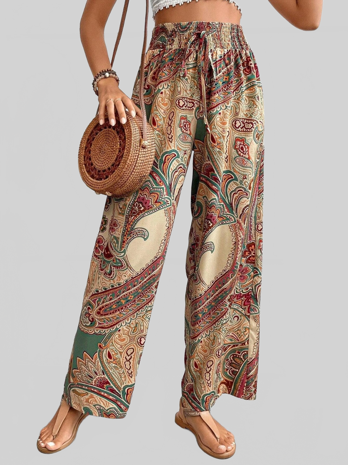 Women Printed Wide Leg Pants NicholesGifts