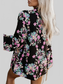 Tied Printed Collared Neck Long Sleeve Jacket nicholesgifts