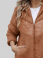Fuzzy Zip Up Long Sleeve Hooded Jacket nicholesgifts